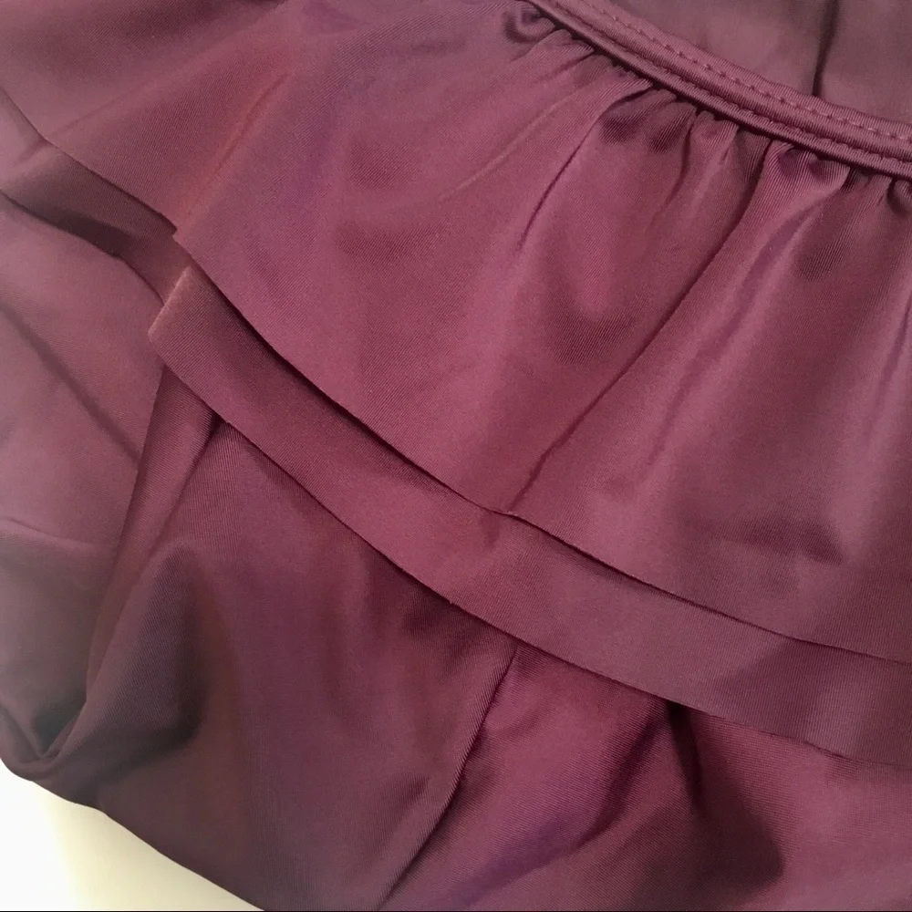 Burgundy Wine Ruffled Cinched Swimsuit - size S/M